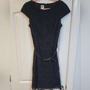 Anne Klein Navy Lace Midi Dress